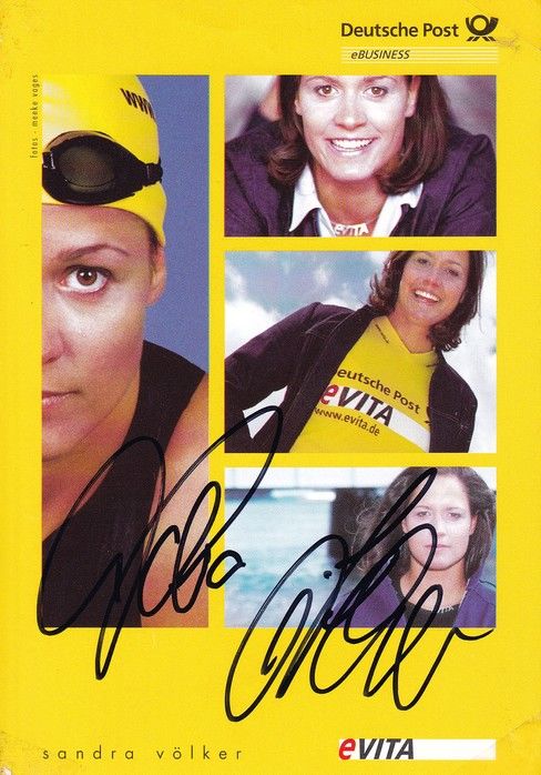 Autogramm Schwimmen | Sandra VÖLKER | 2000er (Collage Color) Post