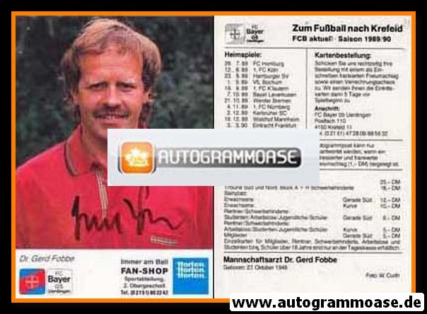 Autogramm Fussball | KFC Uerdingen 05 | 1989 | Dr. Gerd FOBBE