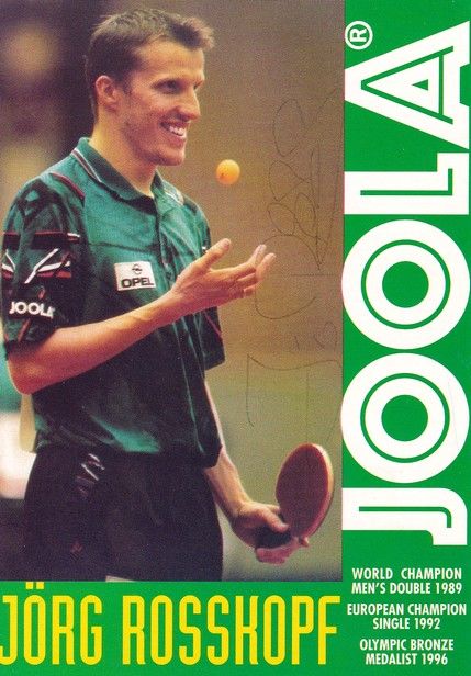 Autogramm Tischtennis | Jörg ROSSKOPF | 1990er (Spielszene Color) Joola 2