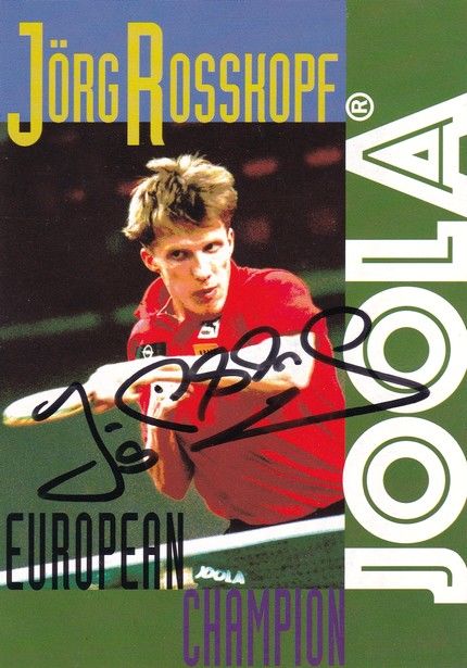 Autogramm Tischtennis | Jörg ROSSKOPF | 1990er (Spielszene Color) Joola 3