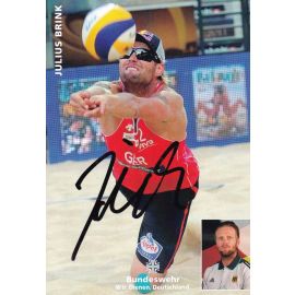 Autogramm Beachvolleyball | Julius BRINK | 2015 (Portrait Color Bundeswehr) OS-Gold