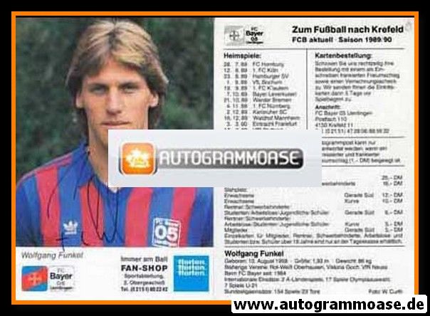 Autogramm Fussball | KFC Uerdingen 05 | 1989 | Wolfgang FUNKEL