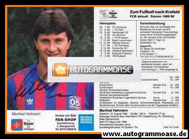 Autogramm Fussball | KFC Uerdingen 05 | 1989 | Manfred HELLMANN