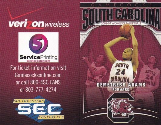 Autogramm Basketball (USA) | South Carolina | 2008 | Demetress ADAMS