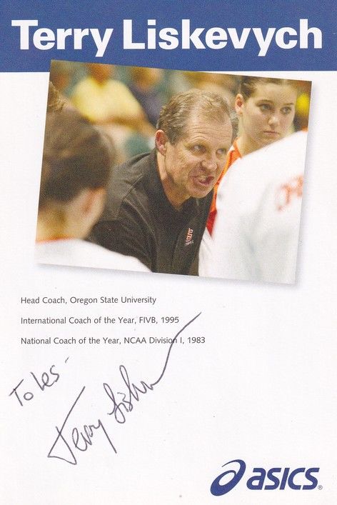 Autogramm Volleyball | USA | 1990er | Terry LISKEVYCH (Collage Color Asics)