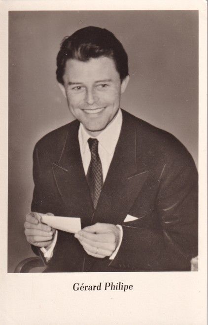 Filmpostkarte (Frankreich) | Gerard PHILIPE | 1950er (Portrait SW) VEB 588/55