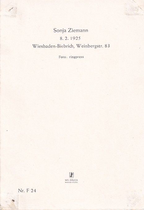 Filmpostkarte | Sonja ZIEMANN | 1950er (Portrait Color) WS F24