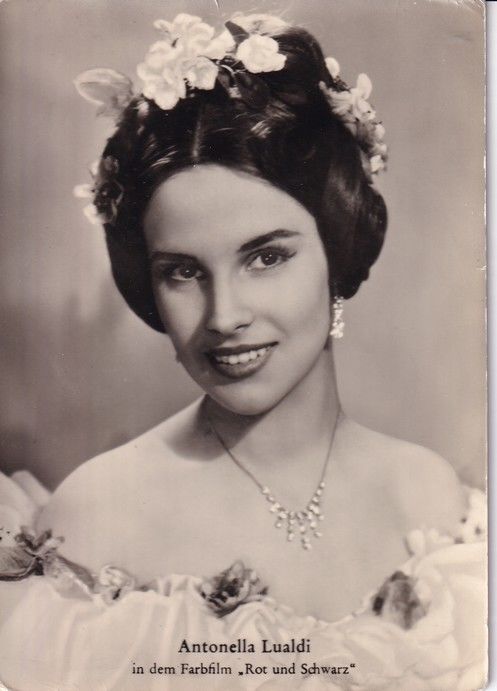 Filmpostkarte (Italien) | Antonella LUALDI | 1954 "Rot Und Schwarz" (VEB)