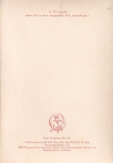 Filmpostkarte | Lev KRUGLY | 1950er "Fahrerflucht" (Progress 1621)