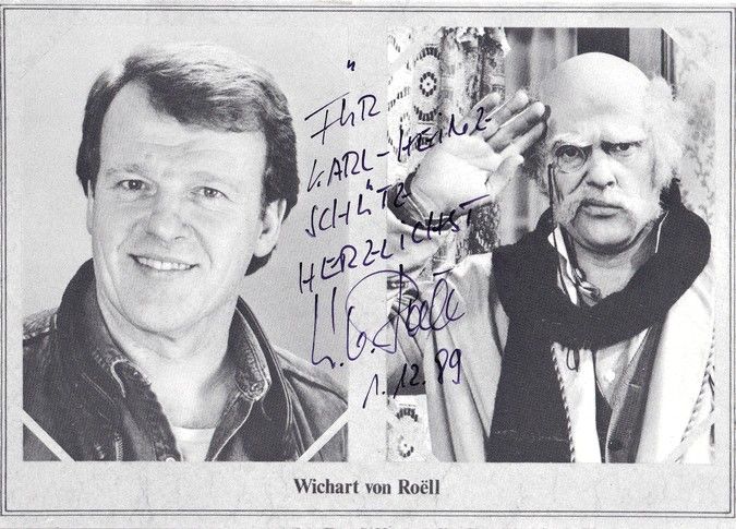 Autogramm Schauspieler | Wichart VON ROELL | 1980er (Collage SW) Klimbim