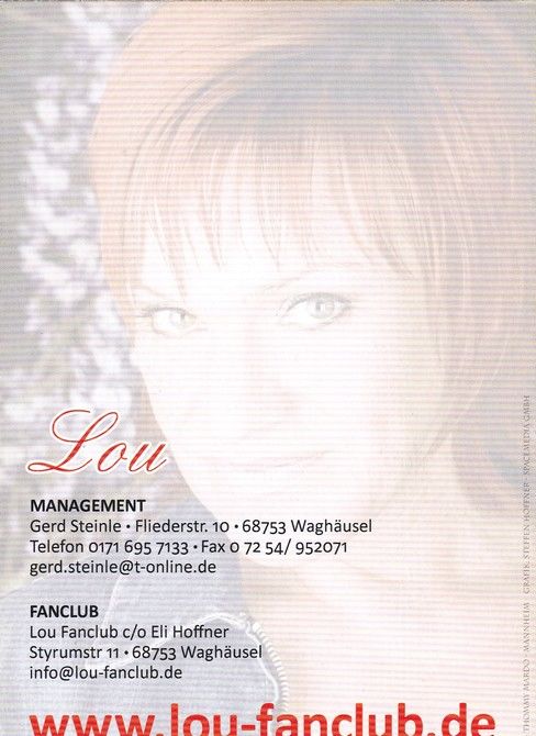 Autogramm Schlager | LOU (Marie-Luise Hoffner)  | 2000er (Portrait Color) Fanclub