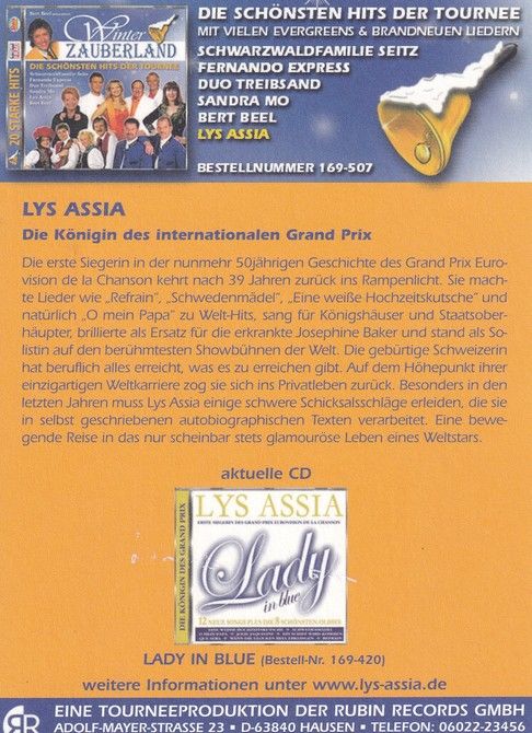 Autogramm Schlager | Lys ASSIA | 2005 "Lady In Blue" (Rubin)