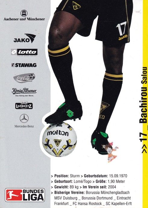 Autogramm Fussball | Alemannia Aachen | 2003 | Bachirou SALOU