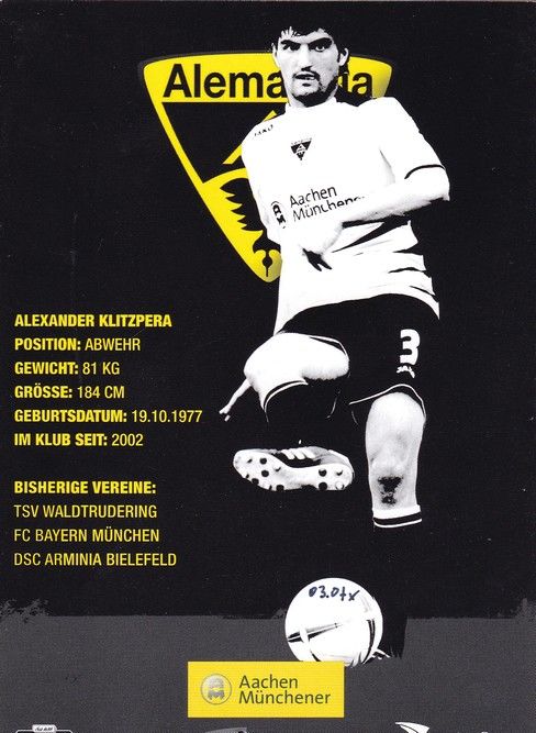Autogramm Fussball | Alemannia Aachen | 2006 | Alexander KLITZPERA