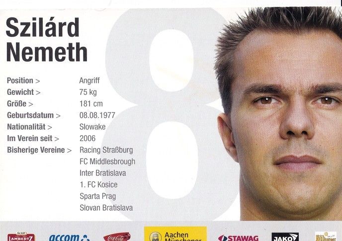 Autogramm Fussball | Alemannia Aachen | 2008 | Szilard NEMETH