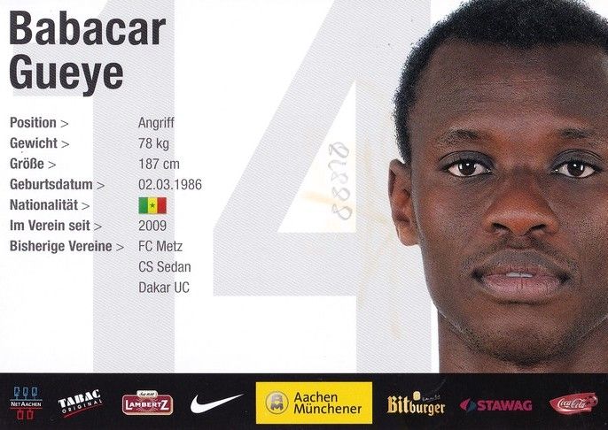 Autogramm Fussball | Alemannia Aachen | 2009 | Babacar GUEYE