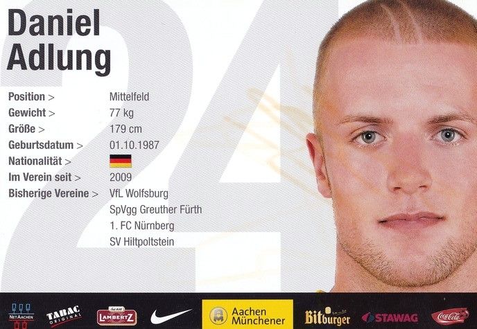 Autogramm Fussball | Alemannia Aachen | 2009 | Daniel ADLUNG