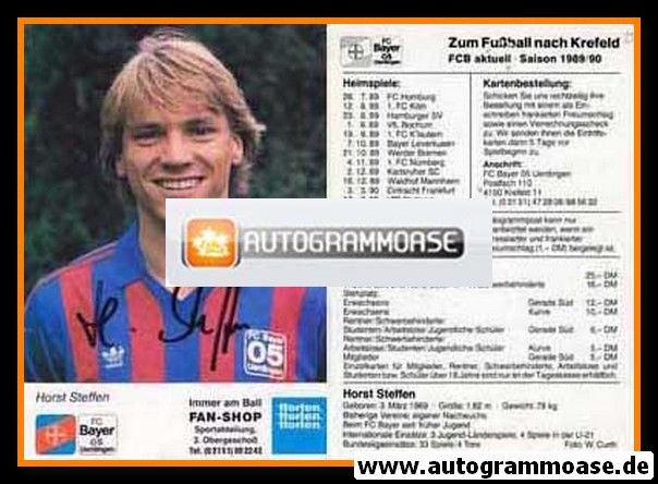 Autogramm Fussball | KFC Uerdingen 05 | 1989 | Horst STEFFEN