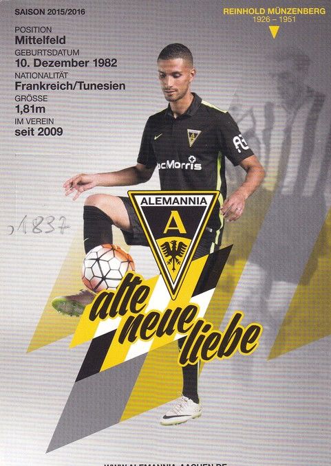 Autogramm Fussball | Alemannia Aachen | 2015 | Aimen DEMAI