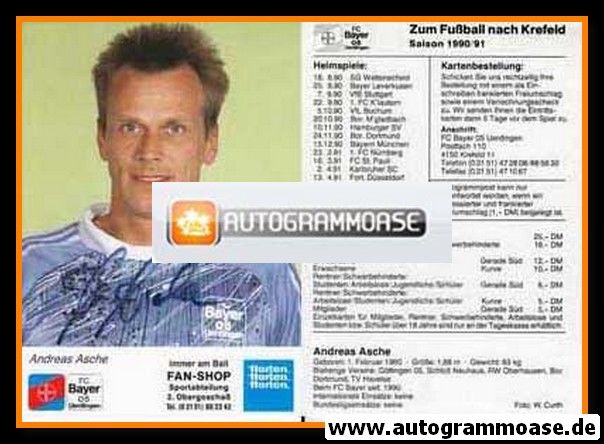 Autogramm Fussball | KFC Uerdingen 05 | 1990 | Andreas ASCHE