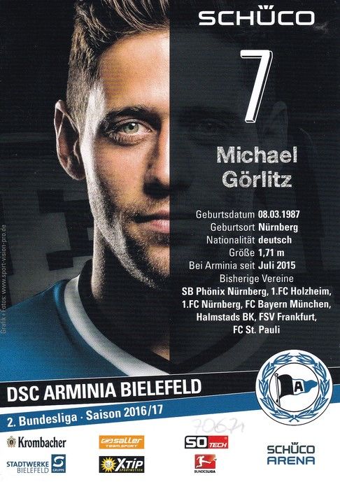 Autogramm Fussball | DSC Arminia Bielefeld | 2016 | Michael GÖRLITZ