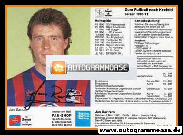 Autogramm Fussball | KFC Uerdingen 05 | 1990 | Jan BARTRAM
