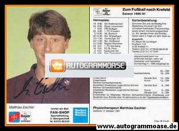 Autogramm Fussball | KFC Uerdingen 05 | 1990 | Matthias ESCHLER