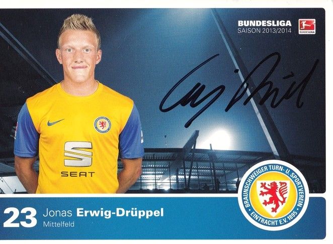Autogramm Fussball | Eintracht Braunschweig | 2013 | Jonas ERWIG-DRÜPPEL