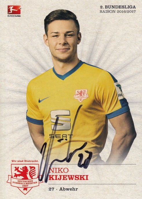 Autogramm Fussball | Eintracht Braunschweig | 2016 | Niko KIJEWSKI