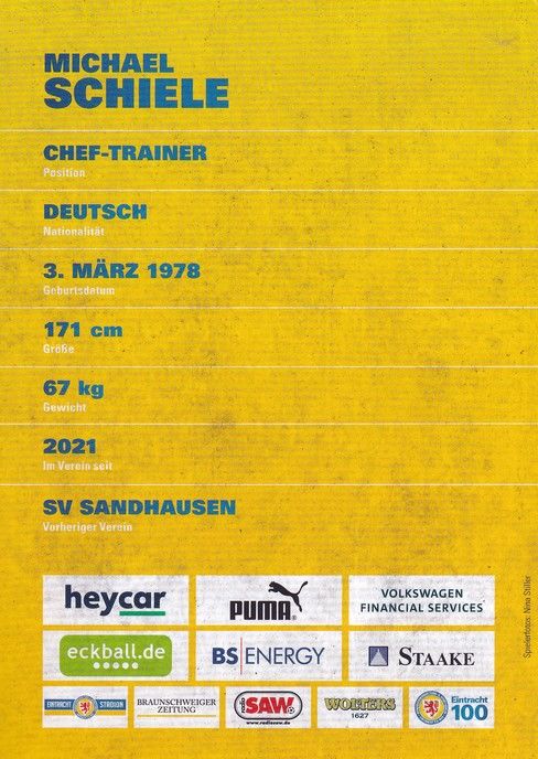 Autogramm Fussball | Eintracht Braunschweig | 2021 | Michael SCHIELE