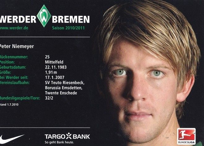 Autogramm Fussball | SV Werder Bremen | 2010 | Peter NIEMEYER 