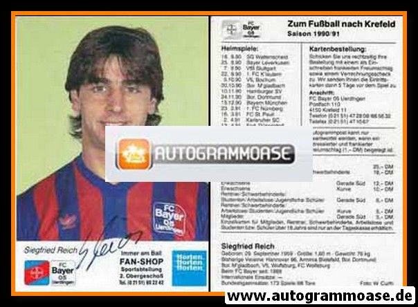 Autogramm Fussball | KFC Uerdingen 05 | 1990 | Siegfried REICH