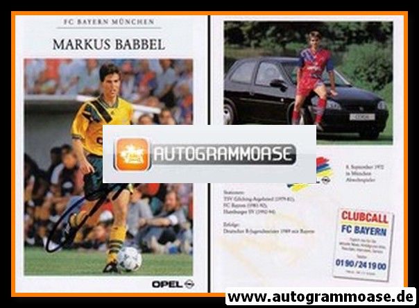Autogramm Fussball | FC Bayern München | 1994 | Markus BABBEL (gelbes Trikot)