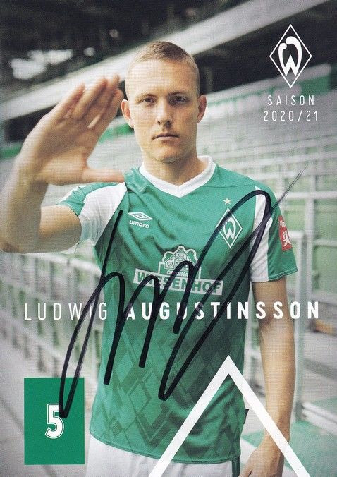 Autogramm Fussball | SV Werder Bremen | 2020 | Ludwig AUGUSTINSSON
