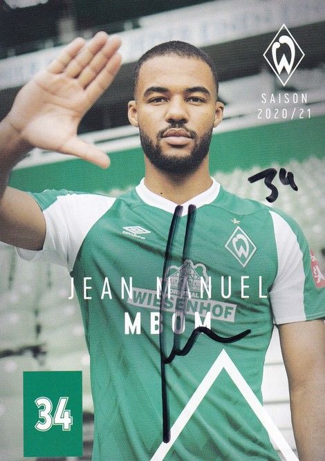 Autogramm Fussball | SV Werder Bremen | 2020 | Jean Manuel MBOM
