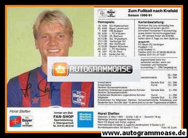 Autogramm Fussball | KFC Uerdingen 05 | 1990 | Horst STEFFEN