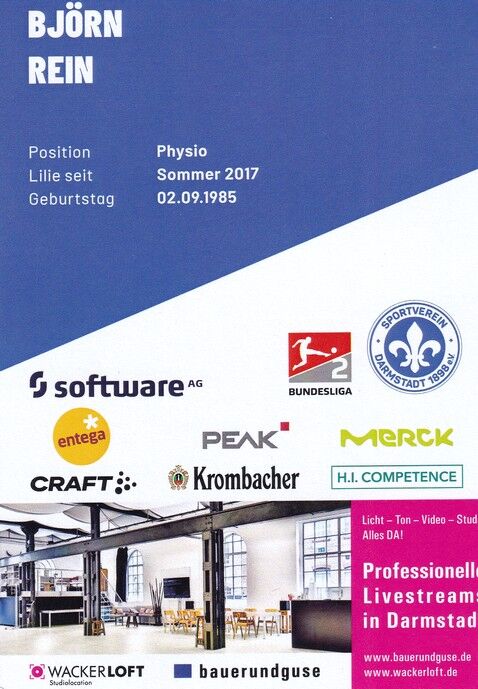 Autogramm Fussball | SV Darmstadt 98 | 2021 | Björn REIN