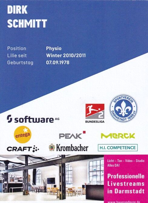 Autogramm Fussball | SV Darmstadt 98 | 2021 | Dirk SCHMITT