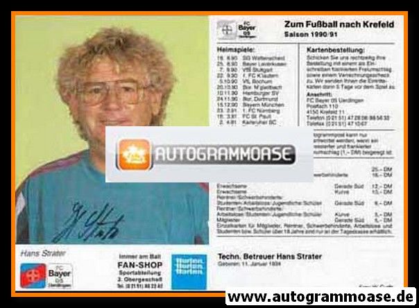 Autogramm Fussball | KFC Uerdingen 05 | 1990 | Hennes STRATER