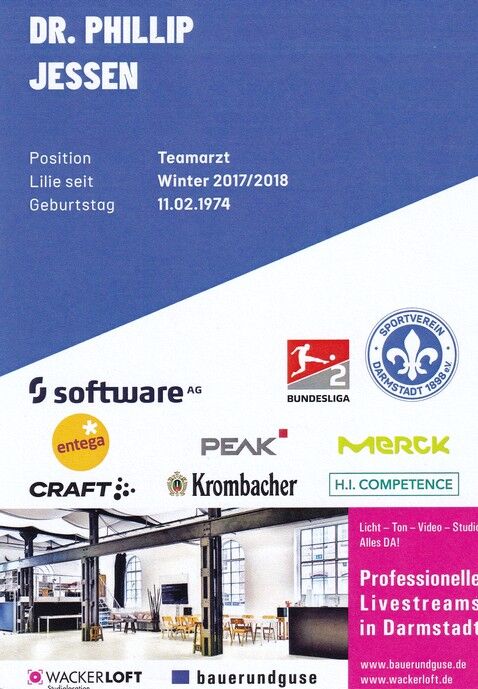 Autogramm Fussball | SV Darmstadt 98 | 2021 | Dr. Phillip JESSEN
