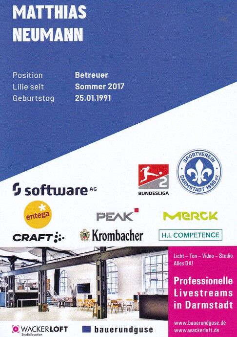 Autogramm Fussball | SV Darmstadt 98 | 2021 | Matthias NEUMANN