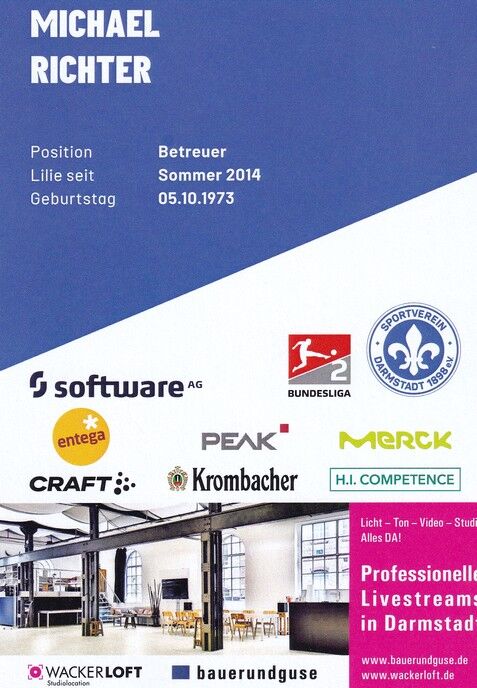 Autogramm Fussball | SV Darmstadt 98 | 2021 | Michael RICHTER