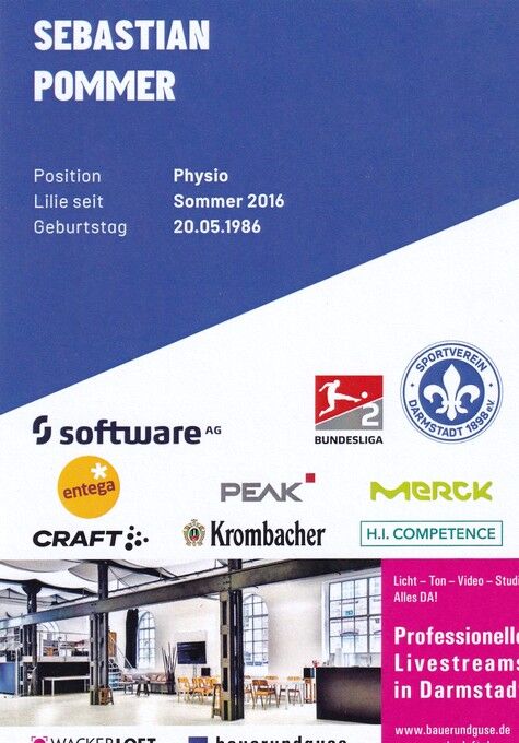 Autogramm Fussball | SV Darmstadt 98 | 2021 | Sebastian POMMER