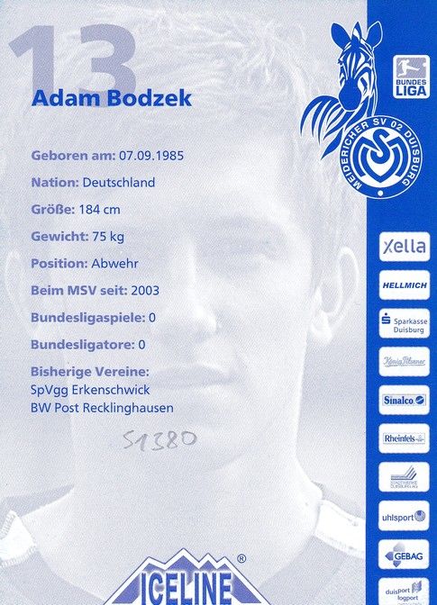 Autogramm Fussball | MSV Duisburg | 2005 | Adam BODZEK