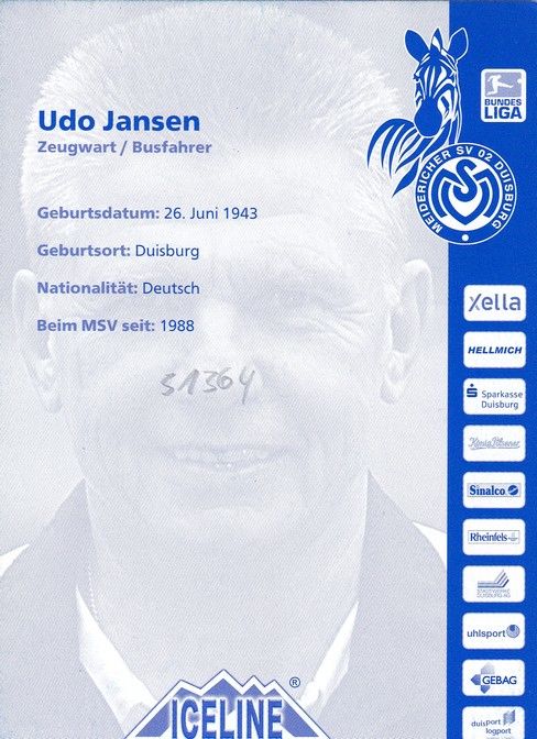 Autogramm Fussball | MSV Duisburg | 2005 | Udo JANSEN