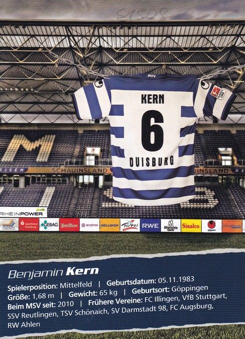Autogramm Fussball | MSV Duisburg | 2010 | Benjamin KERN 