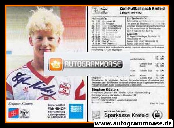 Autogramm Fussball | KFC Uerdingen 05 | 1991 | Stephan KÜSTERS