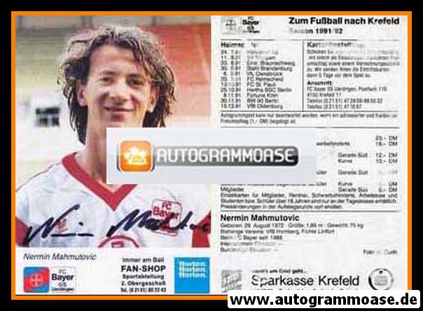 Autogramm Fussball | KFC Uerdingen 05 | 1991 | Nermin MAHMUTOVIC