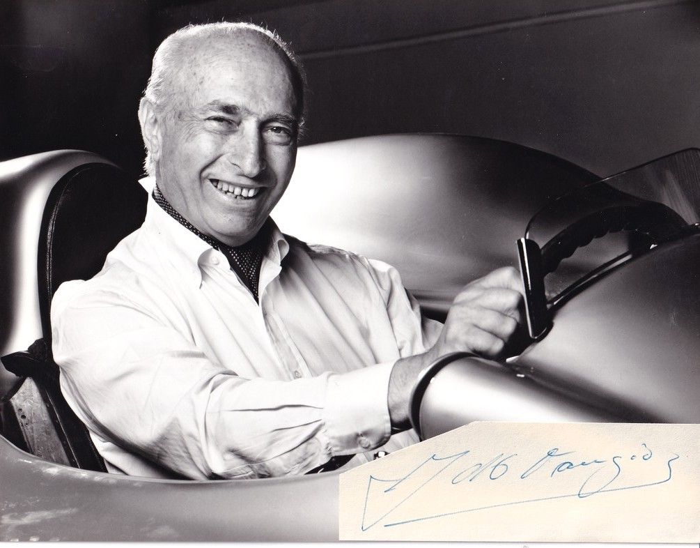 Autograph Formel 1 | Juan Manuel FANGIO | 1991 (Portrait SW Mercedes W196) XL