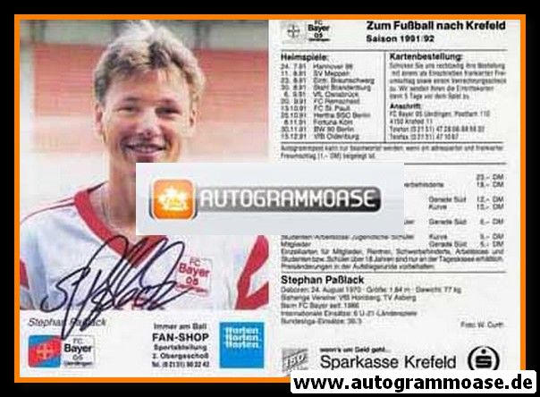 Autogramm Fussball | KFC Uerdingen 05 | 1991 | Stephan PASSLACK